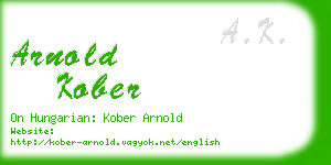 arnold kober business card